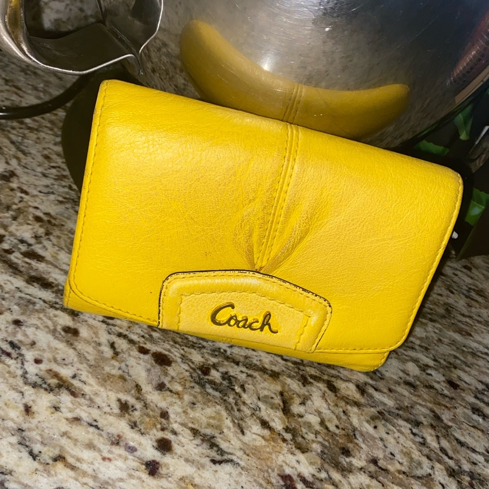 Yellow coach wallet